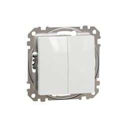 2-gang switch (1+1) flush-mounted (mech.) white Sedna Design 