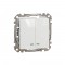 2-gang switch (1+1) with blue lamp flush-mounted (mech.) white Sedna Design 
