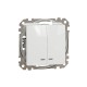 2-gang switch (1+1) with blue lamp flush-mounted (mech.) white Sedna Design
