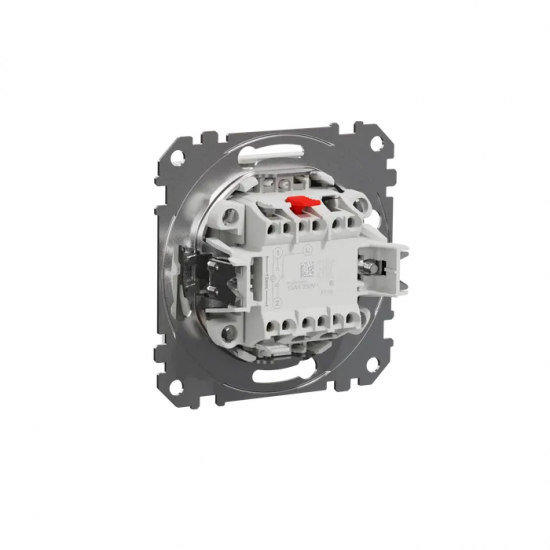 2-pole switch with red lamp flush-mounted (mech.) white Sedna Design