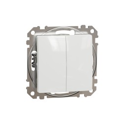 Double 2-way switch flush-mounted (mech.) white Sedna Design 