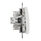 Double 2-way switch flush-mounted (mech.) white Sedna Design