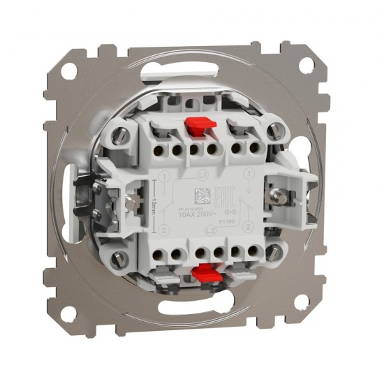 Double 2-way switch flush-mounted (mech.) white Sedna Design