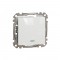 1-way Push-Button with blue lamp flush-mounted (mech.) white Sedna Design 