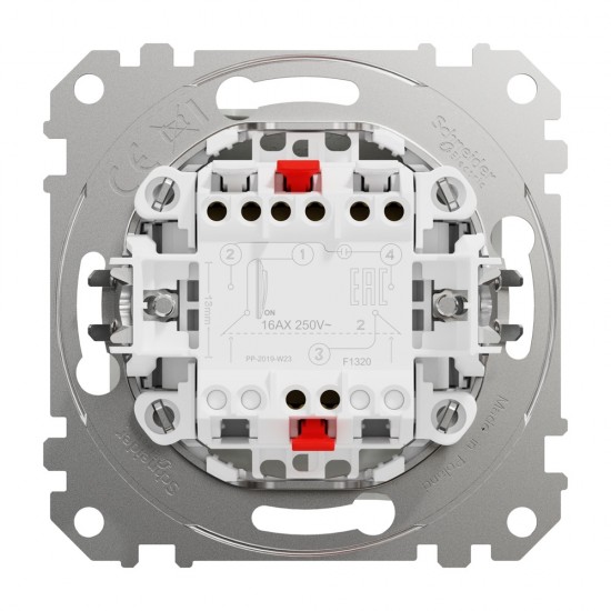 2-pole switch flush-mounted (mech.) 16A white Sedna Design