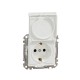 Socket 1-gang flush-mounted with side earth, screw terminals and shutters, with lid IP44 white SEDNA Design