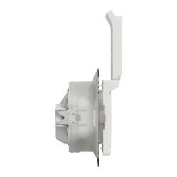 Socket 1-gang flush-mounted with side earth, screw terminals and shutters, with lid IP44 white SEDNA Design