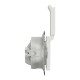 Socket 1-gang flush-mounted with side earth, screw terminals and shutters, with lid IP44 white SEDNA Design