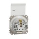 Socket 1-gang flush-mounted with side earth, screw terminals and shutters, with lid IP44 white SEDNA Design