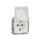 Socket 1-gang flush-mounted with side earth, screwless and shutters, with lid IP44 white SEDNA Design