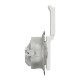 Socket 1-gang flush-mounted with side earth, screwless and shutters, with lid IP44 white SEDNA Design
