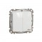 2-gang switch (1+1) flush-mounted (mech.) IP44 white Sedna Design 