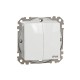 2-gang switch (1+1) flush-mounted (mech.) IP44 white Sedna Design