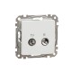 End-of-line TV/R socket 4 dB (mech.), white, Sedna Design