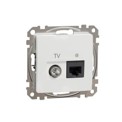 Data + TV sockets 1xRJ45 CAT6 UTP (mech.), white, Sedna Design