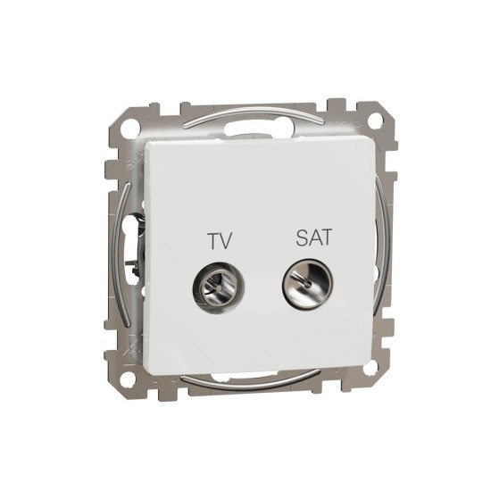 End-of-line TV/SAT socket 4 dB (mech.), white, Sedna Design