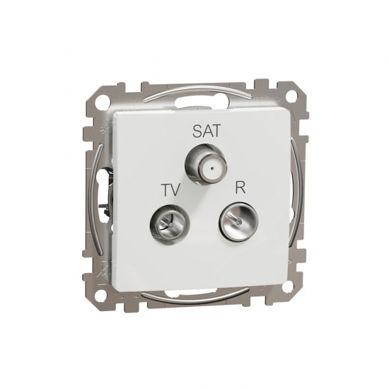 End-of-line TV/R/SAT socket 4 dB (mech.), white, Sedna Design