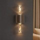 Searchlight LED Bathroom Wall Light, Satin Bronze with Crystal 20372BZ