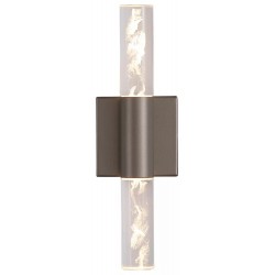 Searchlight LED Bathroom Wall Light, Satin Bronze with Crystal 20372BZ