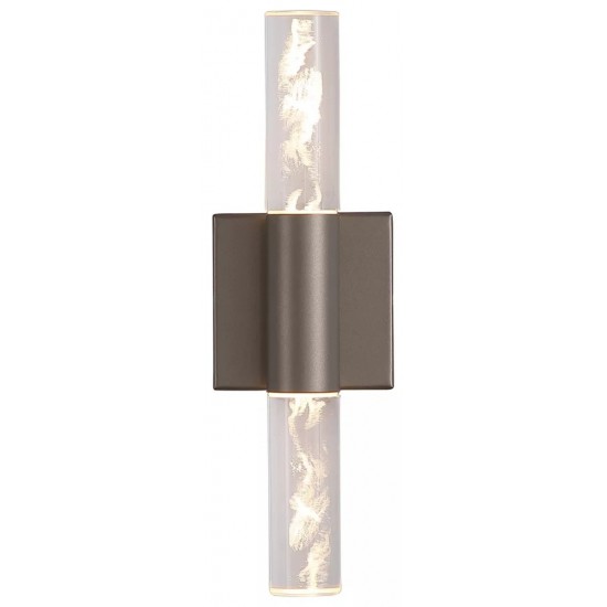 Searchlight LED Bathroom Wall Light, Satin Bronze with Crystal 20372BZ