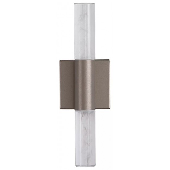 Searchlight LED Bathroom Wall Light, Satin Bronze with Crystal 20372BZ