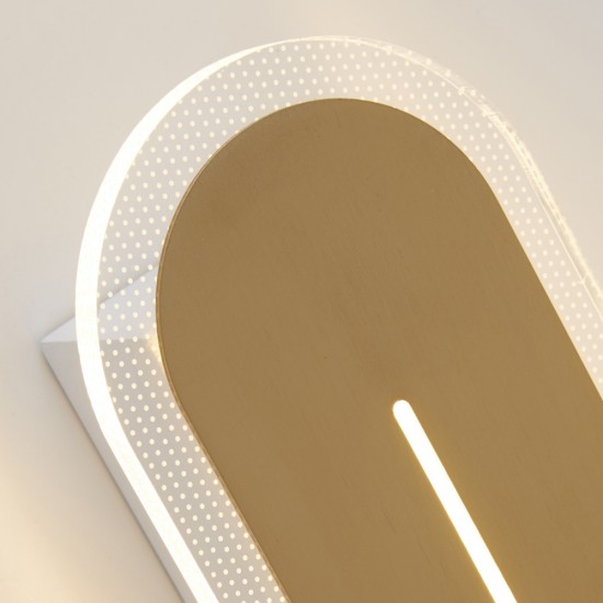 Searchlight LED Wall Light, Satin Brass Metal with Clear Acrylic IP44 Couper 55910SB