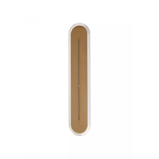 Searchlight LED Wall Light, Satin Brass Metal with Clear Acrylic IP44 Couper 55910SB