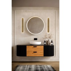 Searchlight LED Wall Light, Satin Brass Metal with Clear Acrylic IP44 Couper 55910SB