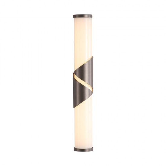 Searchlight LED Bathroom Wall Light, Bronze & Opal Glass IP44 Wrap 77610-37BZ