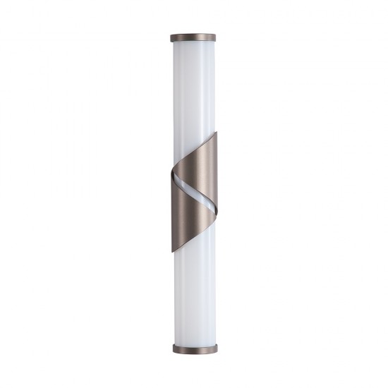 Searchlight LED Bathroom Wall Light, Bronze & Opal Glass IP44 Wrap 77610-37BZ