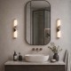 Searchlight LED Bathroom Wall Light, Bronze & Opal Glass IP44 Wrap 77610-37BZ