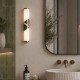 Searchlight LED Bathroom Wall Light, Bronze & Opal Glass IP44 Wrap 77610-37BZ