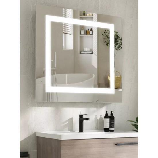 Searchlight Rectangular LED Bathroom Mirror, Mirrored Glass, IP44 8510