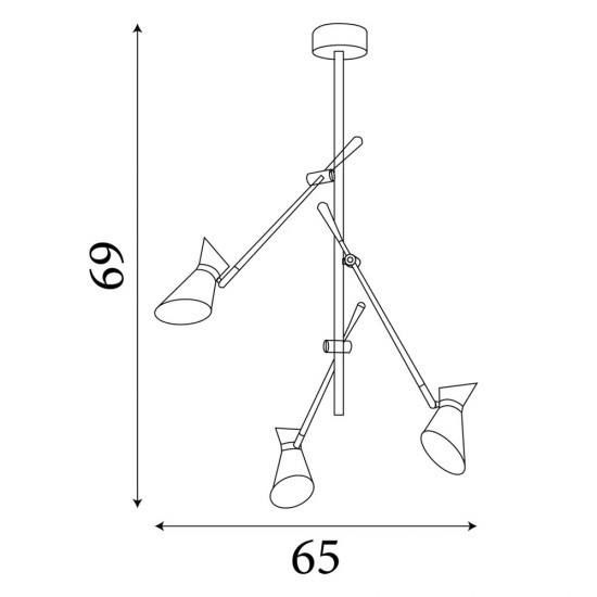 Searchlight ceiling lamp Diablo, 3x4WxLED, 5943-3BG