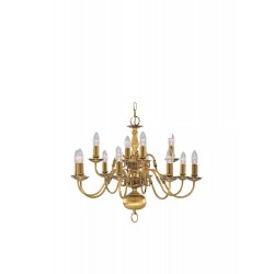 Searchlight chandelier Fishnet brass, 12x60WxE14, 1019-12AB