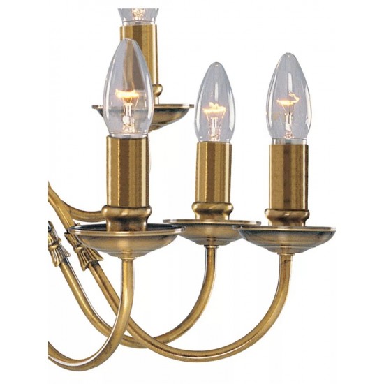 Searchlight chandelier Fishnet brass, 12x60WxE14, 1019-12AB