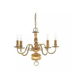 Searchlight chandelier Fishnet brass, 5x60WxE14, 1019-5AB