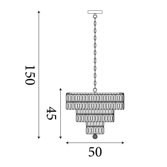Searchlight chandelier Empire, 5x60WxE14, 1375-5SB