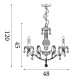 Searchlight chandelier Marie Therese, 5x60WxE14, 1455-5CL