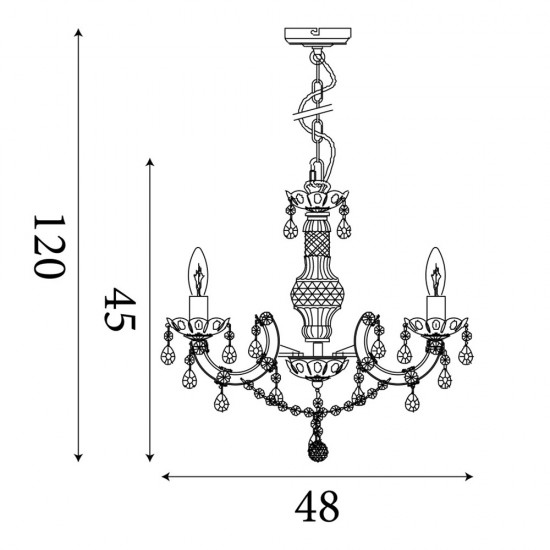 Searchlight chandelier Marie Therese, 5x60WxE14, 1455-5MI