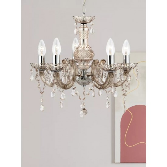 Searchlight chandelier Marie Therese, 5x60WxE14, 1455-5MI