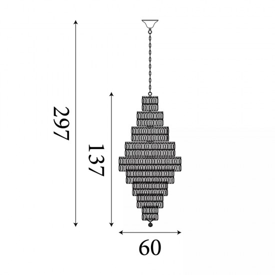 Searchlight chandelier Empire, 13x60WxE14, 1500SB
