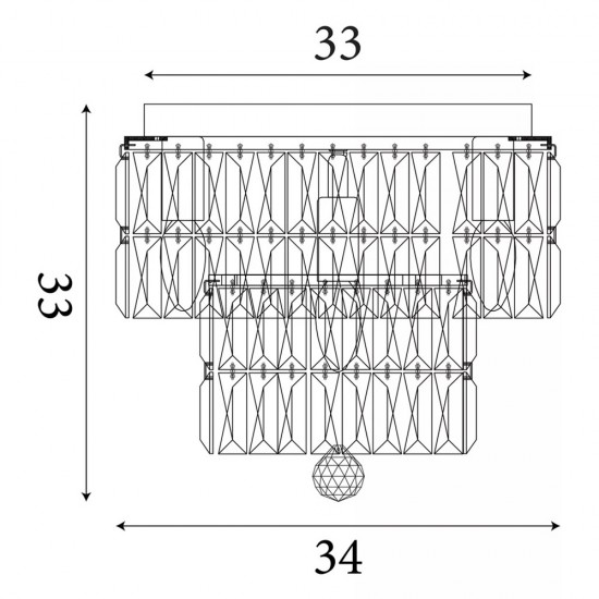 Searchlight chandelier Empire, 4x60WxE14, 61321-4CC