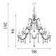 Searchlight chandelier Marie Therese, 30x60WxE14, 3314-30