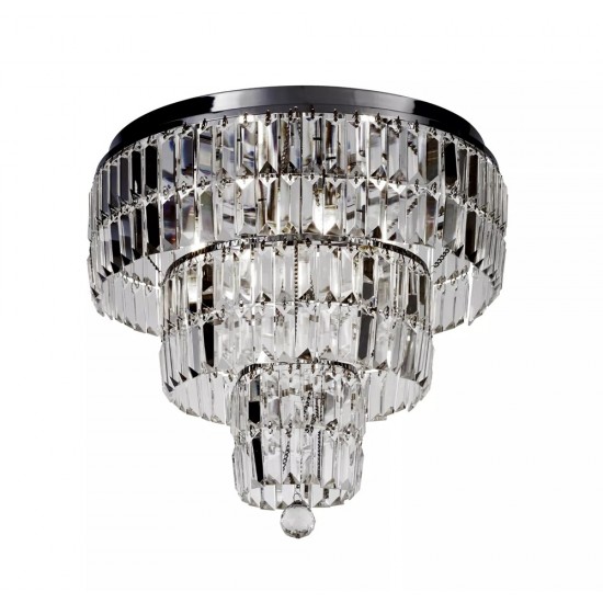 Searchlight chandelier Empire, 6x60WxE14, Chrome Metal & Clear Crystal 61321-6CC