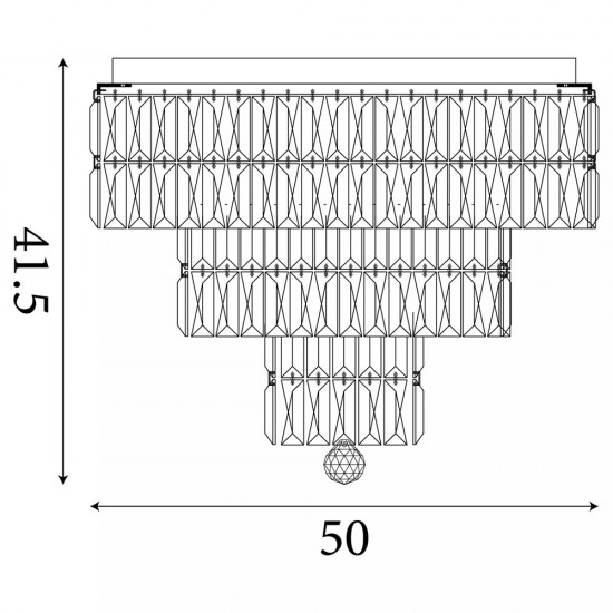 Searchlight chandelier Empire, 6x60WxE14, Chrome Metal & Clear Crystal 61321-6CC