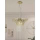Searchlight chandelier Gemma Satin Brass and Clear Crystal, 8x33WxG9, 68511-8SB