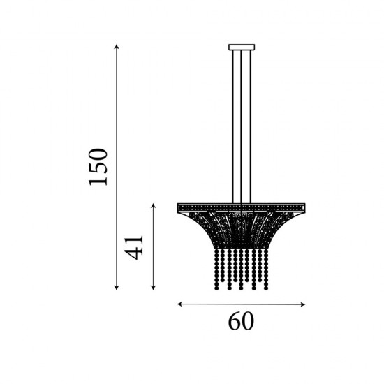 Searchlight chandelier Gemma Satin Brass and Clear Crystal, 8x33WxG9, 68511-8SB