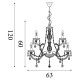 Searchlight chandelier Marie Therese, 12x60WxE14, 699-12