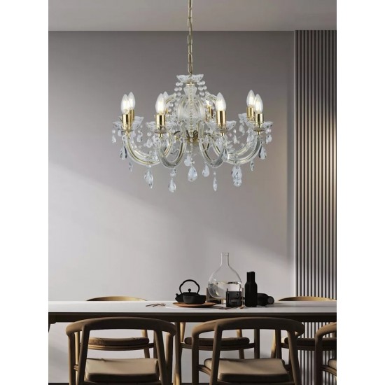 Searchlight chandelier Marie Therese, 8x60WxE14, 699-8
